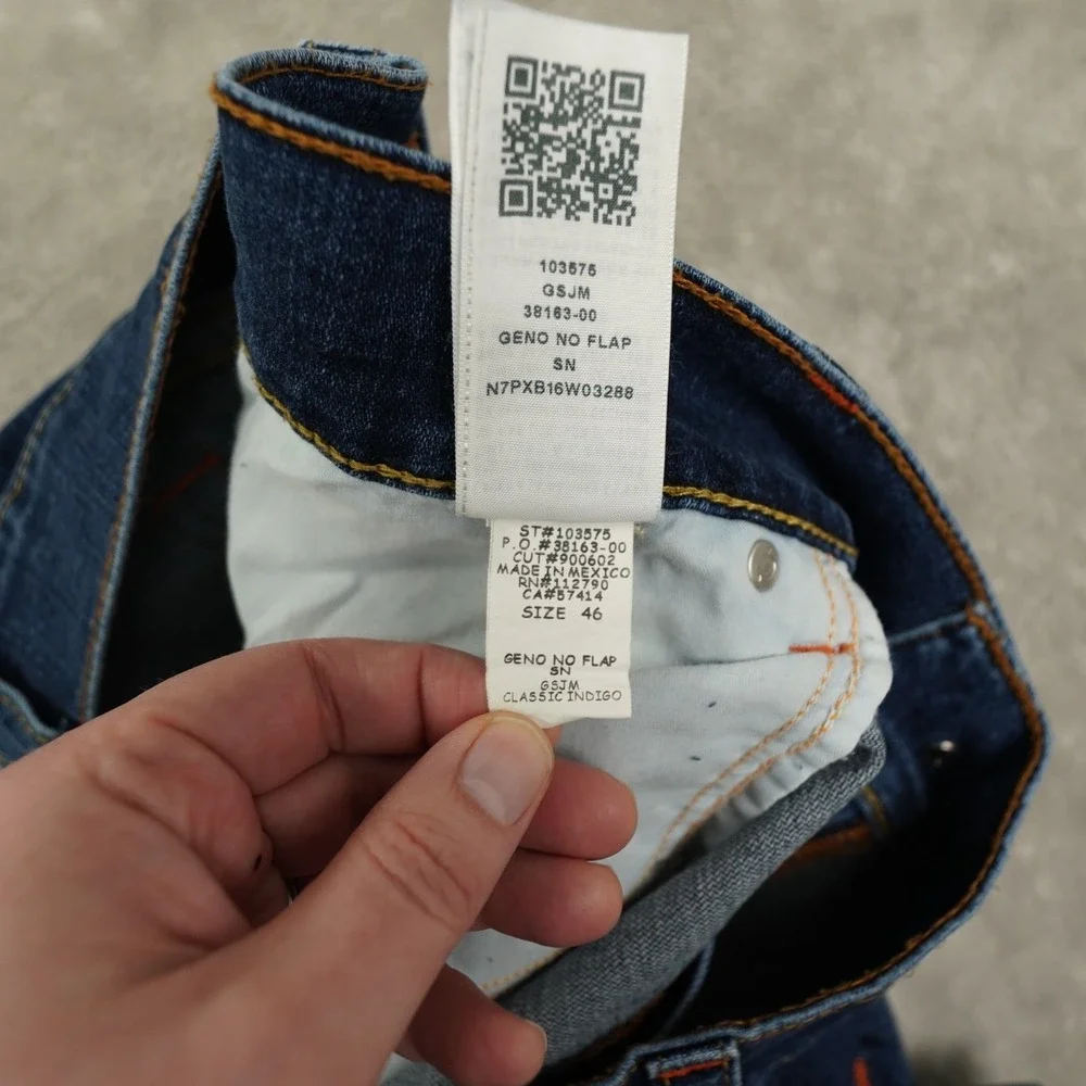 True Religion Geno‎ Relaxed Slim Fit Jeans Men's 46 Blue Dark Wash No Flap